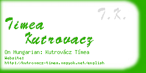 timea kutrovacz business card